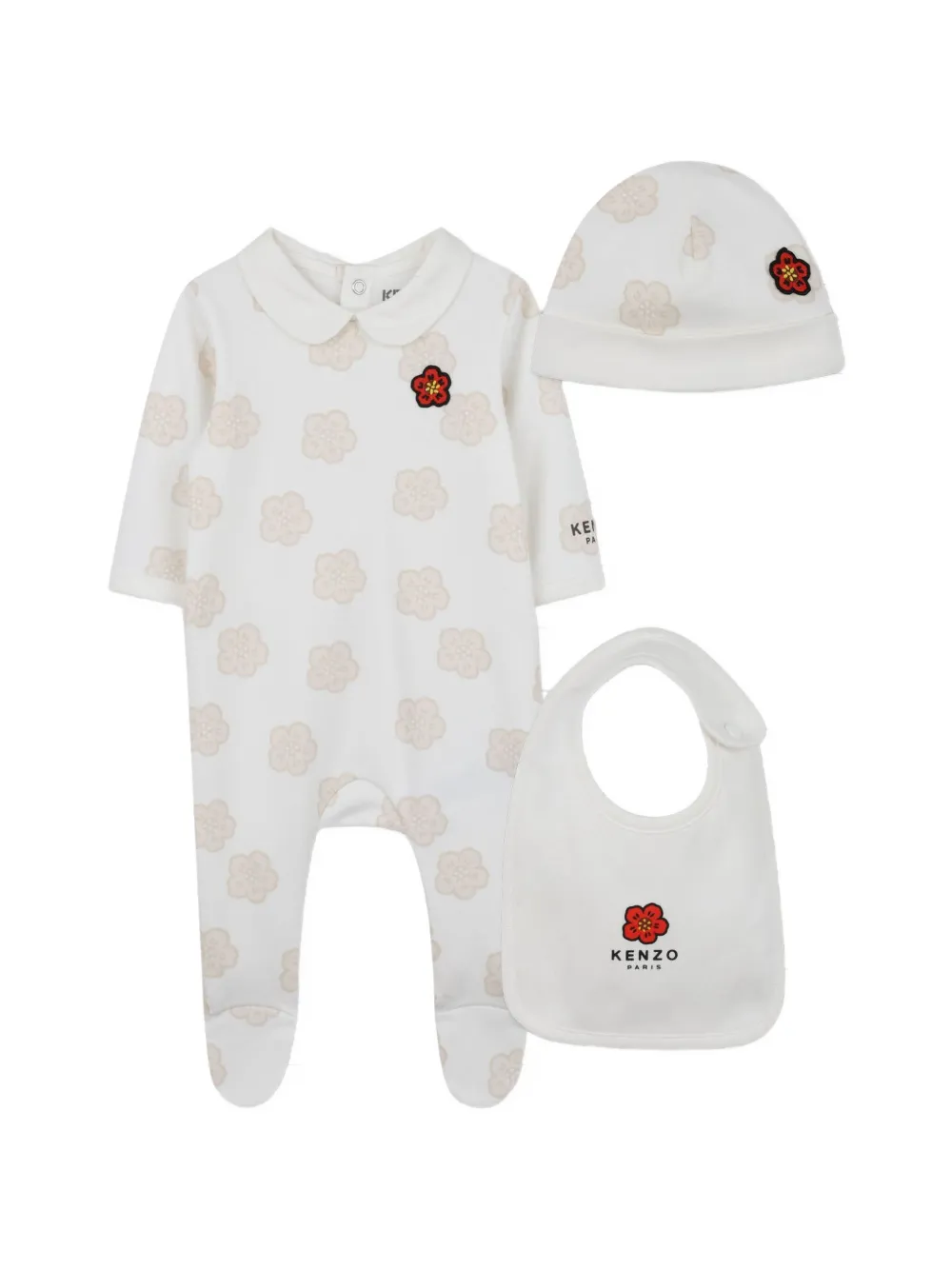 Kenzo Kids logo-print patterned babygrow gift set - Bianco