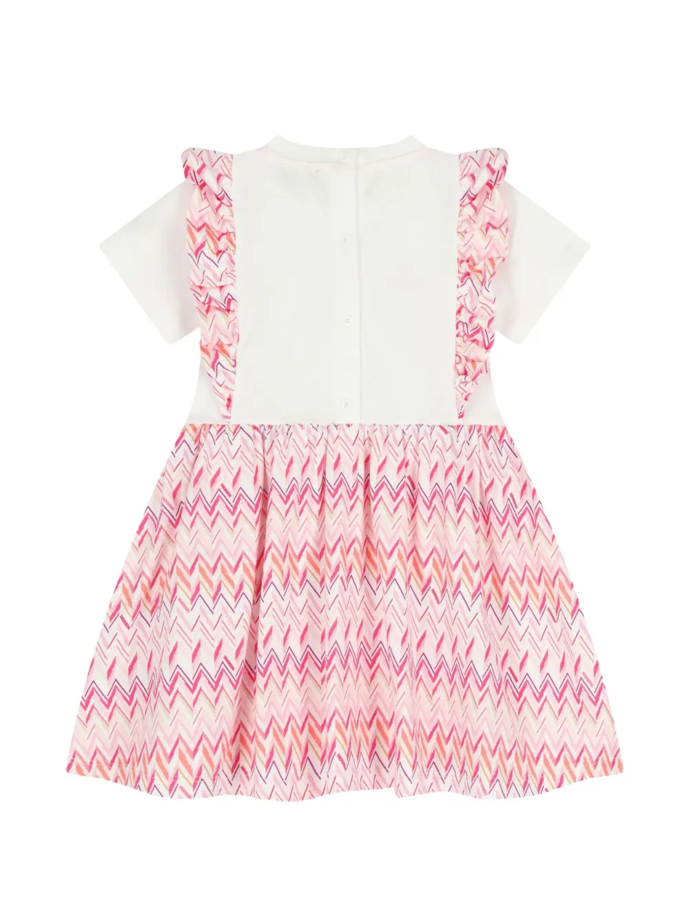 Ruffled Zig-Zag Pattern Dress