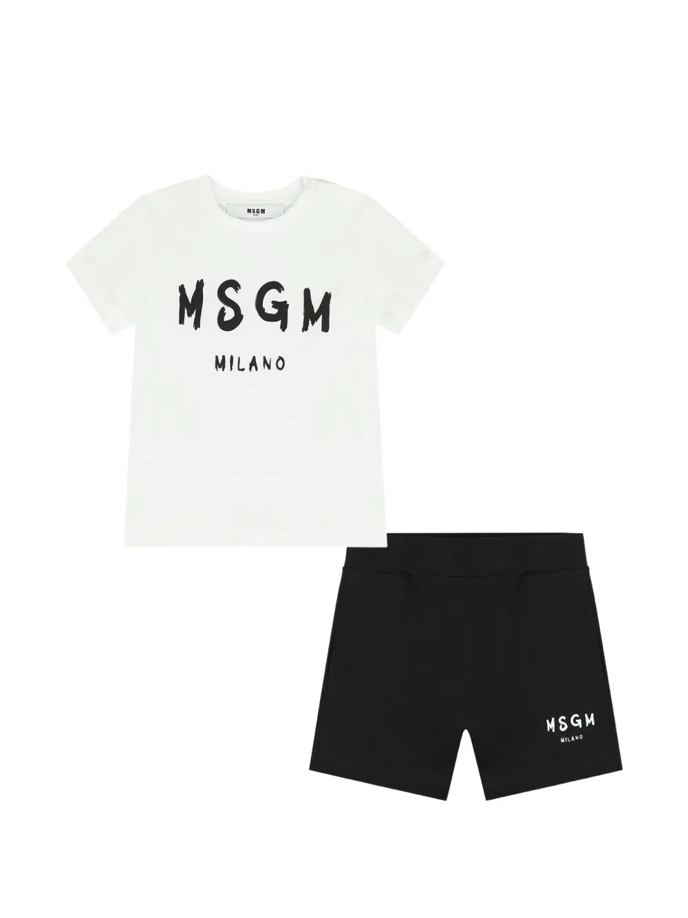 MSGM Kids Set con shorts e logo - Bianco