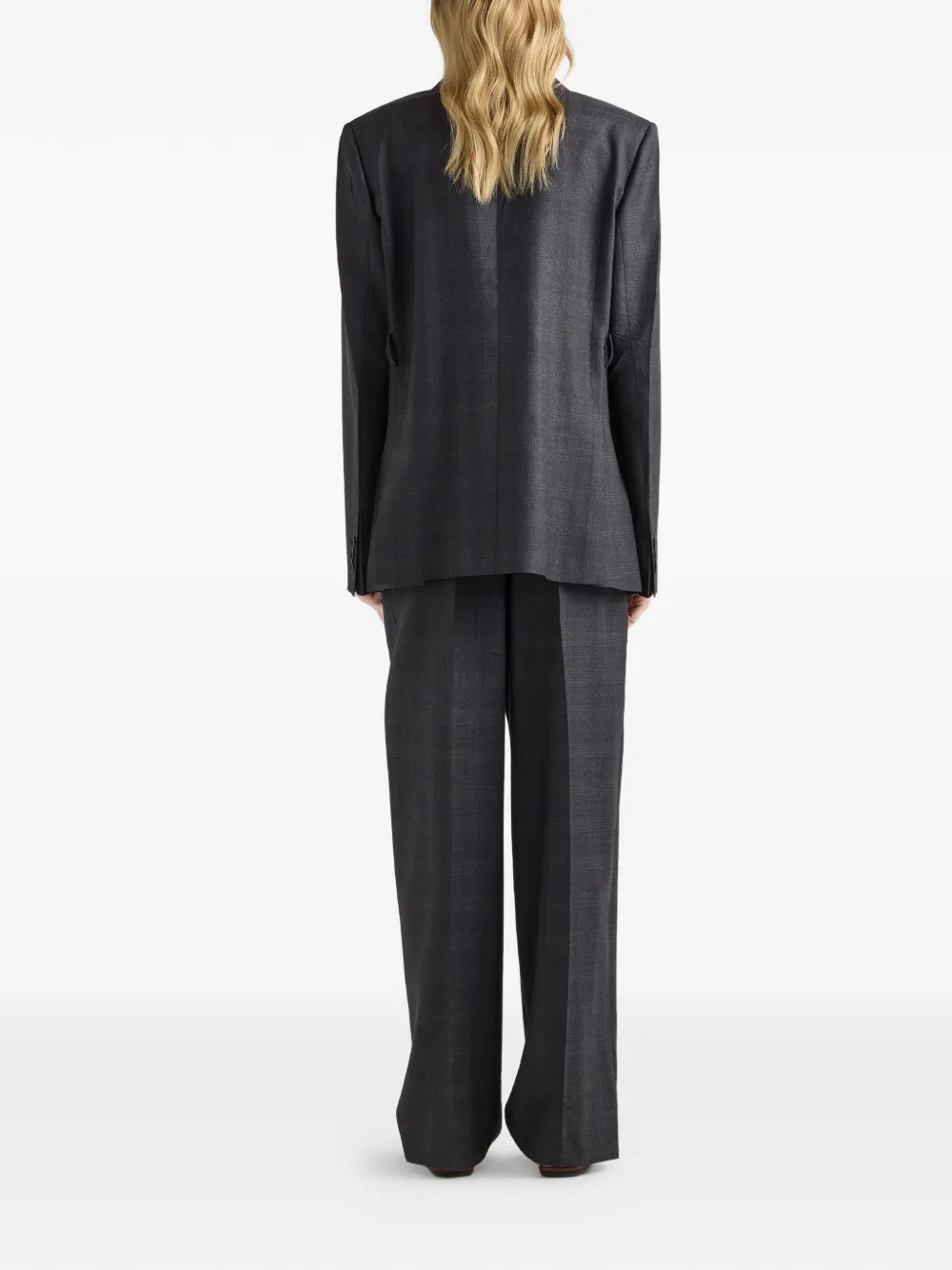  Prada Checked Wool Pants - Grey 