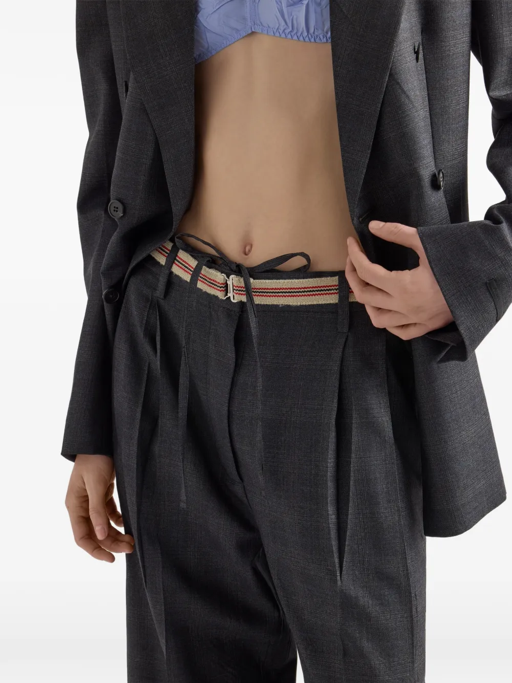 checked wool pants