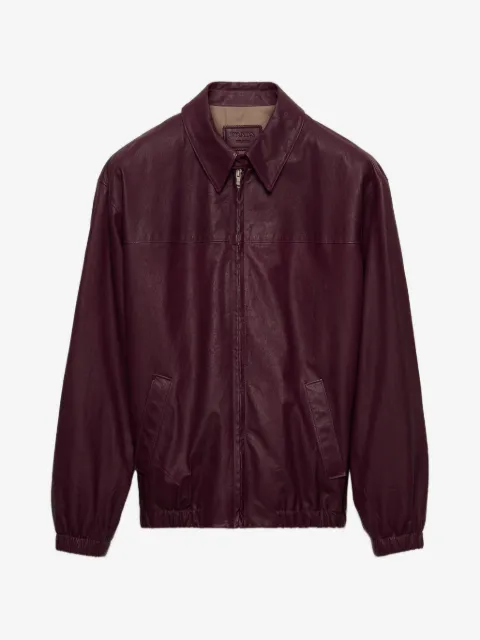 Prada chamarra de piel de napa