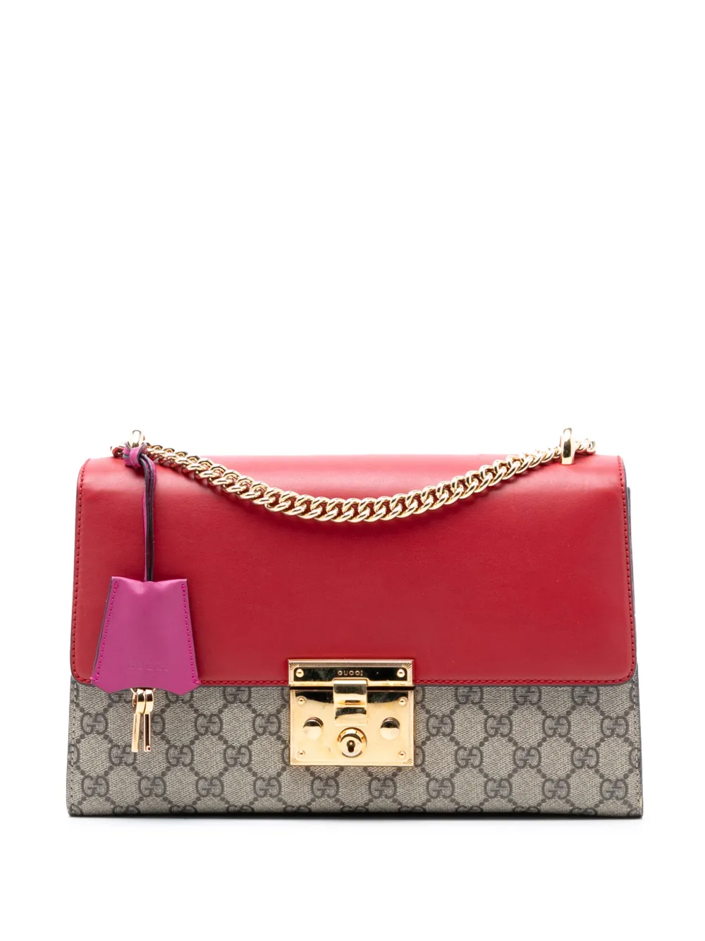 Gucci Pre-Owned 2016-2026 Medium GG Supreme Padlock shoulder bag - Marrone