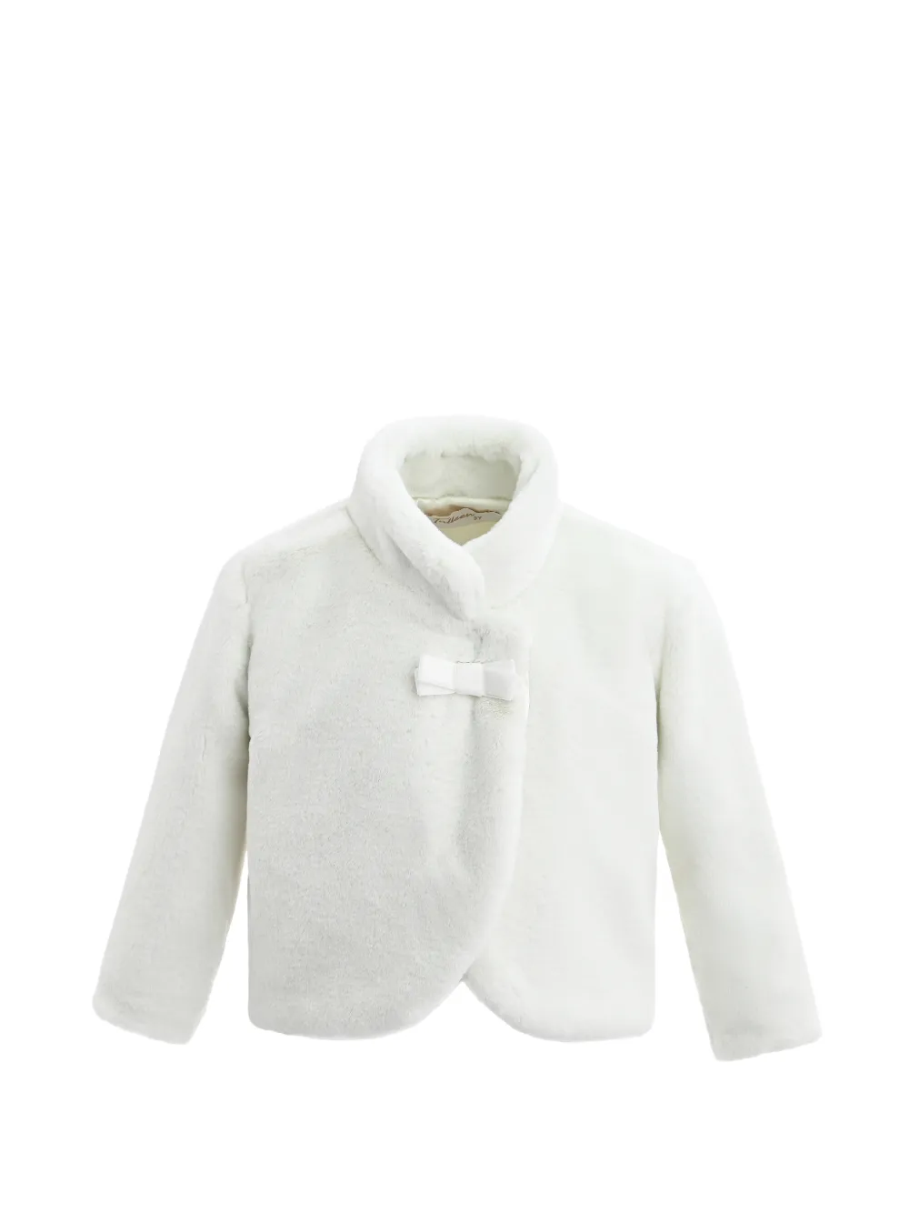 Tulleen plush asymmetrical coat - Bianco