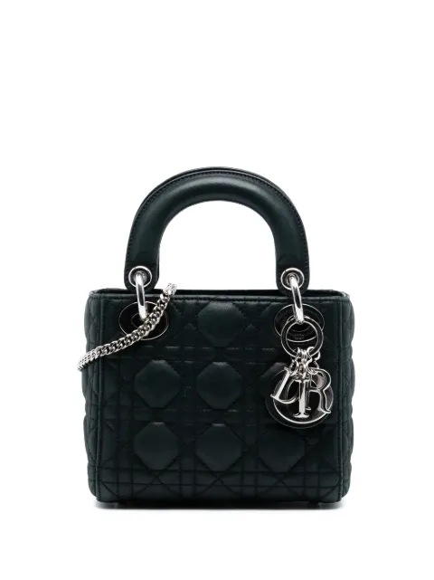 Christian Dior Pre-Owned 2016 Cannage Lady Dior kleine iriserende lamsleren tas