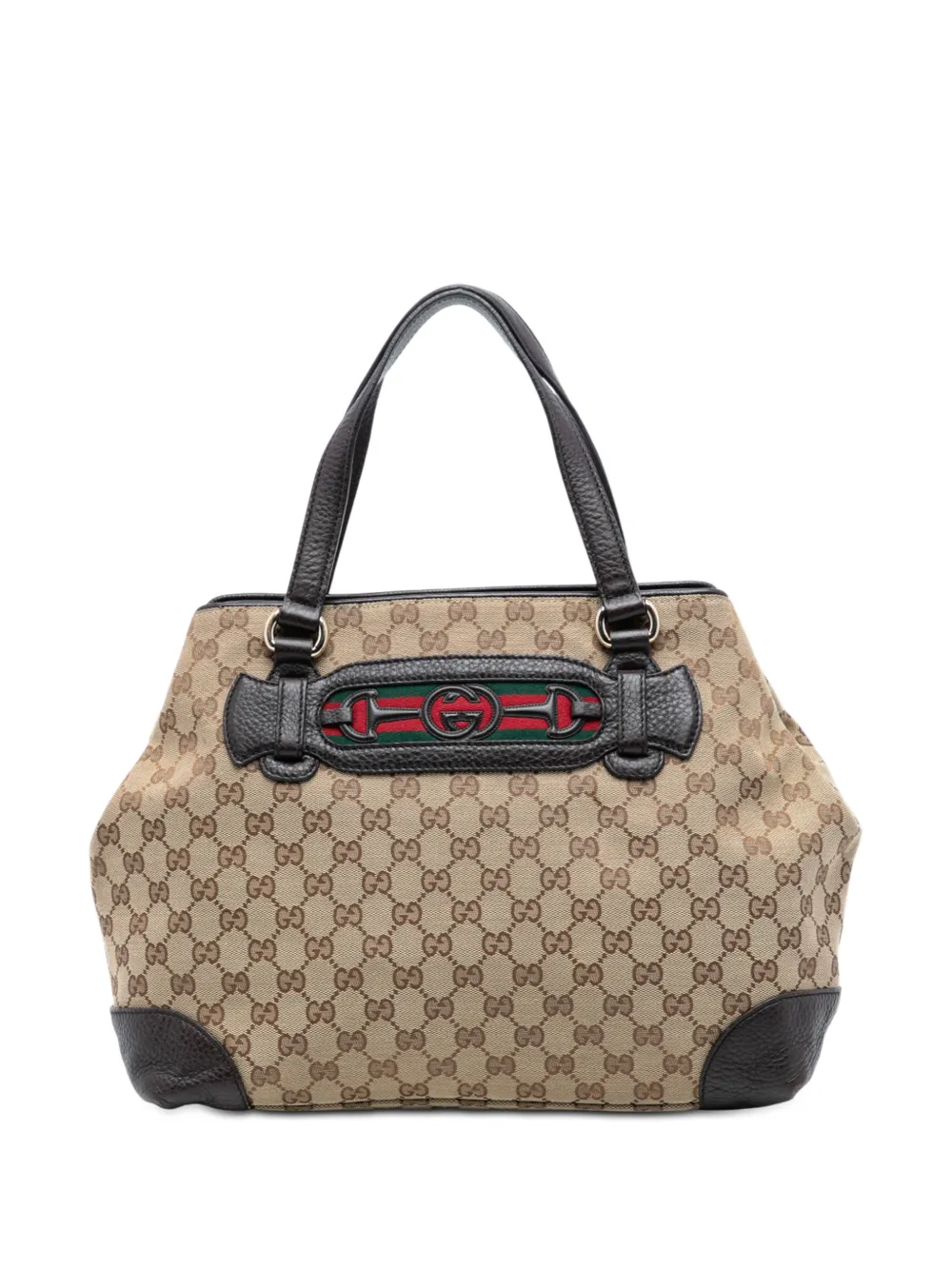 Gucci Pre-Owned 2016-2025 Medium GG Canvas Web Dressage tote bag - Marrone