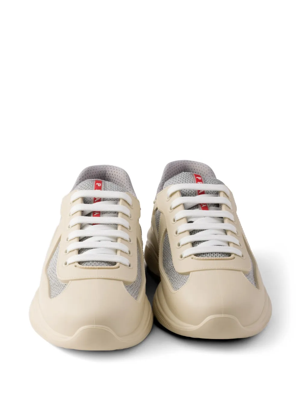 Prada America's Cup sneakers van fietsstof en rubber Beige
