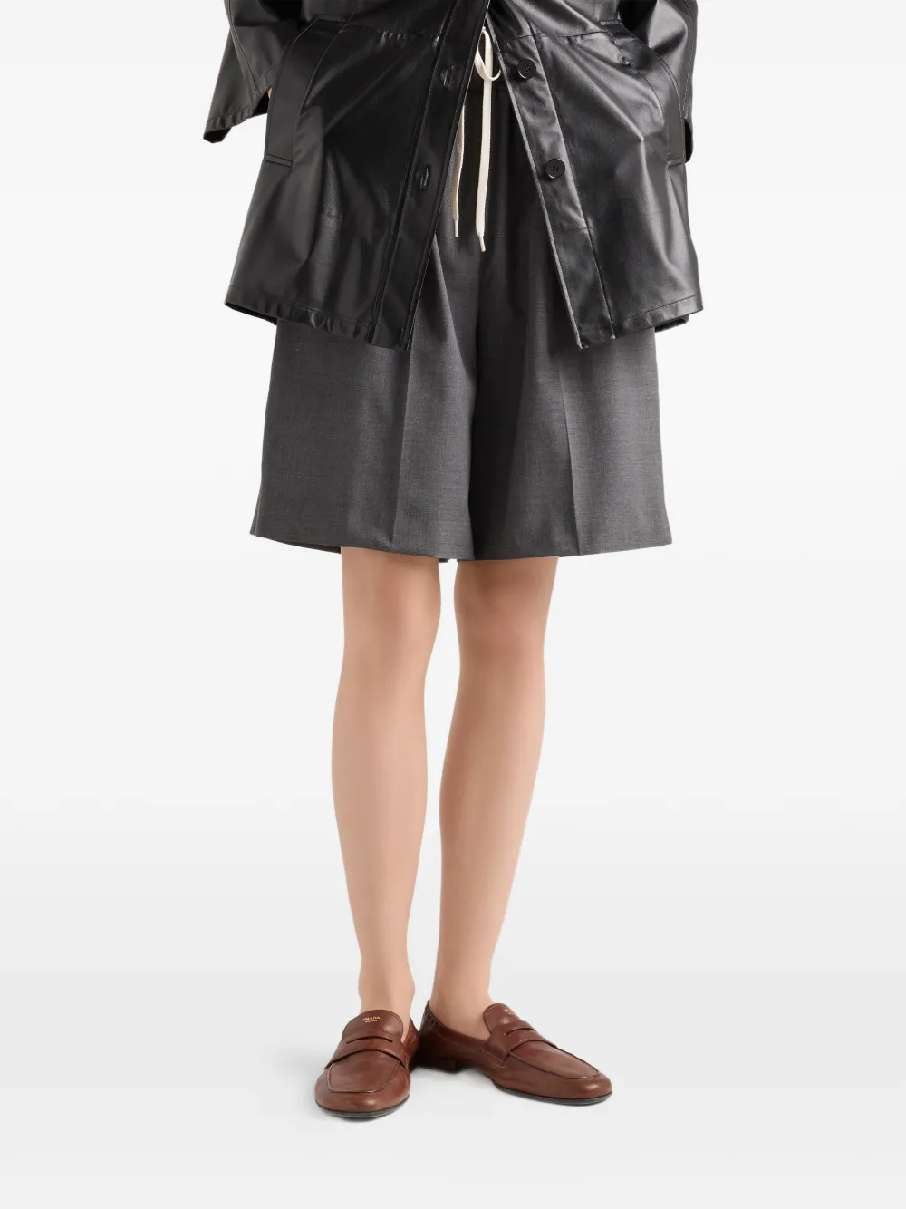 Prada Bermuda shorts van fijn wol Grijs