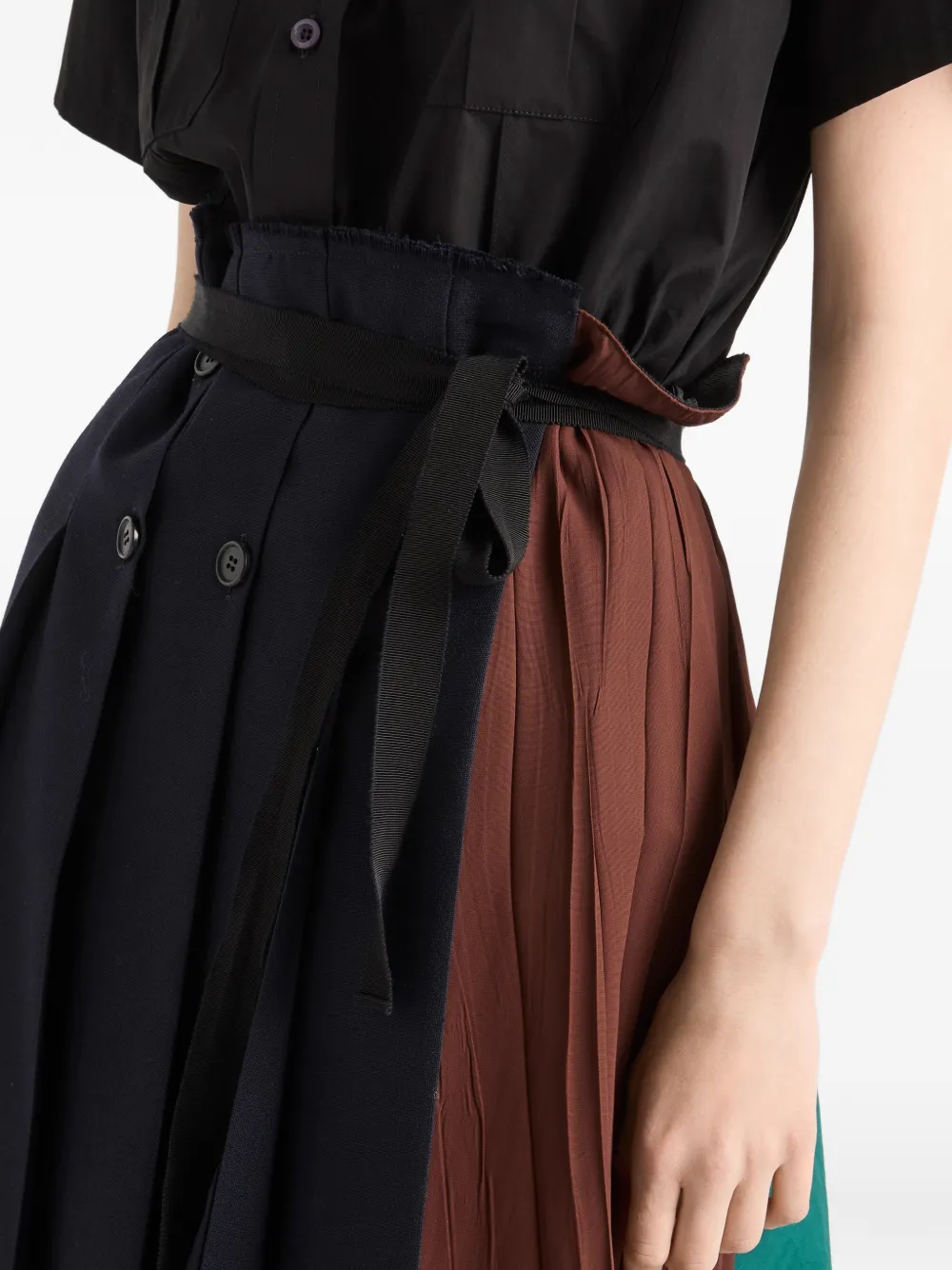 rush stitch fabric patchwork skirt