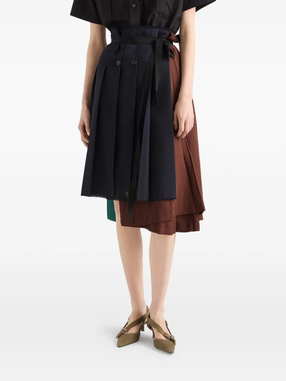 rush stitch fabric patchwork skirt