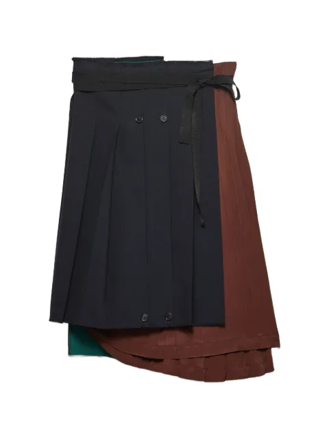 Prada rush stitch fabric patchwork skirt