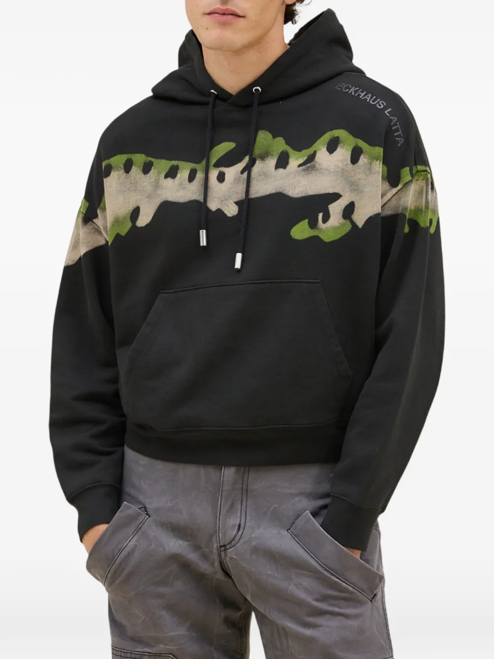 Eckhaus Latta graphic-print hoodie - Nero