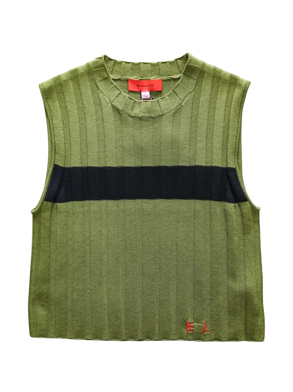 Eckhaus Latta ribbed-knit striped top - Verde
