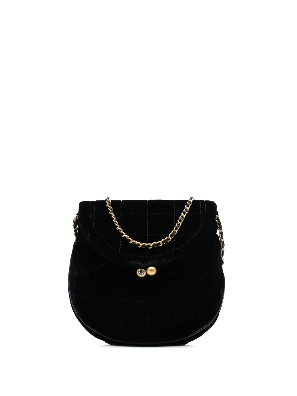 CHANEL Pre-Owned 2003-2004 Mini Chocolate Bar Velvet Flap crossbody bag - Nero