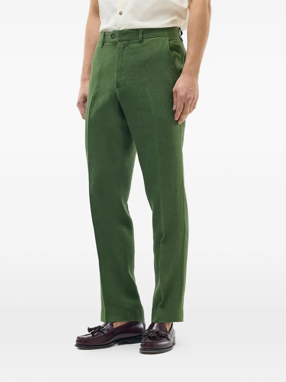  Percival Tailored Linen Trousers - Green 