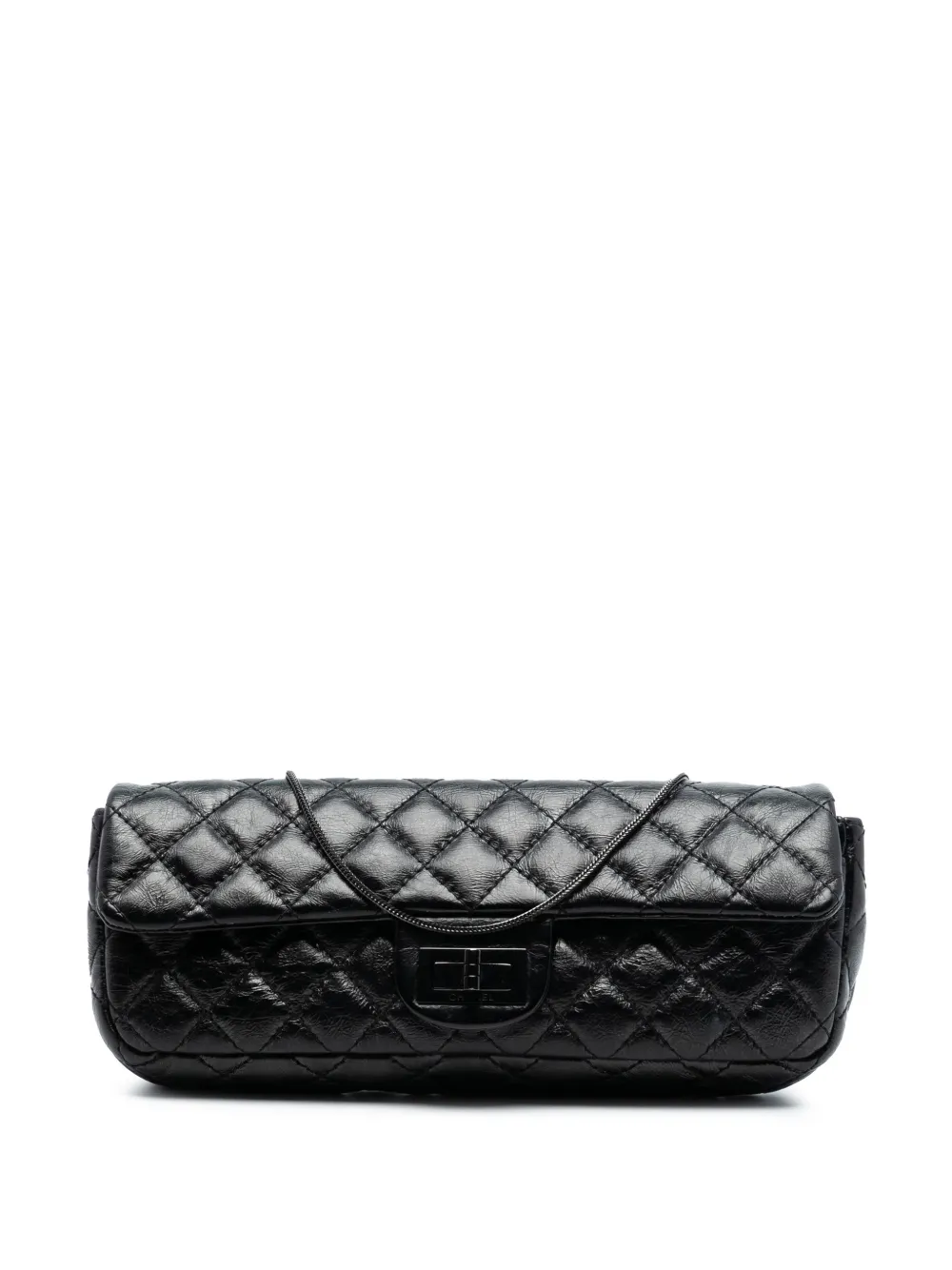 CHANEL Pre-Owned 2008-2009 Quilted Glazed Calfskin Reissue 2.55 Clutch with Chain shoulder bag - Nero