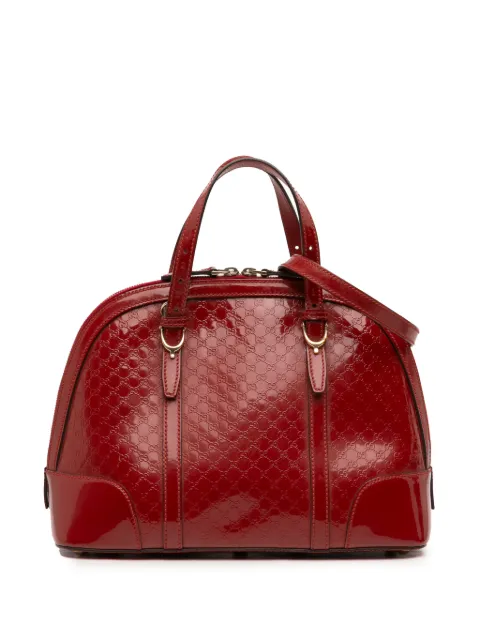 Gucci Pre-Owned bolsa satchel Microguccissima Nice Dome mediana de charol 2016-2025