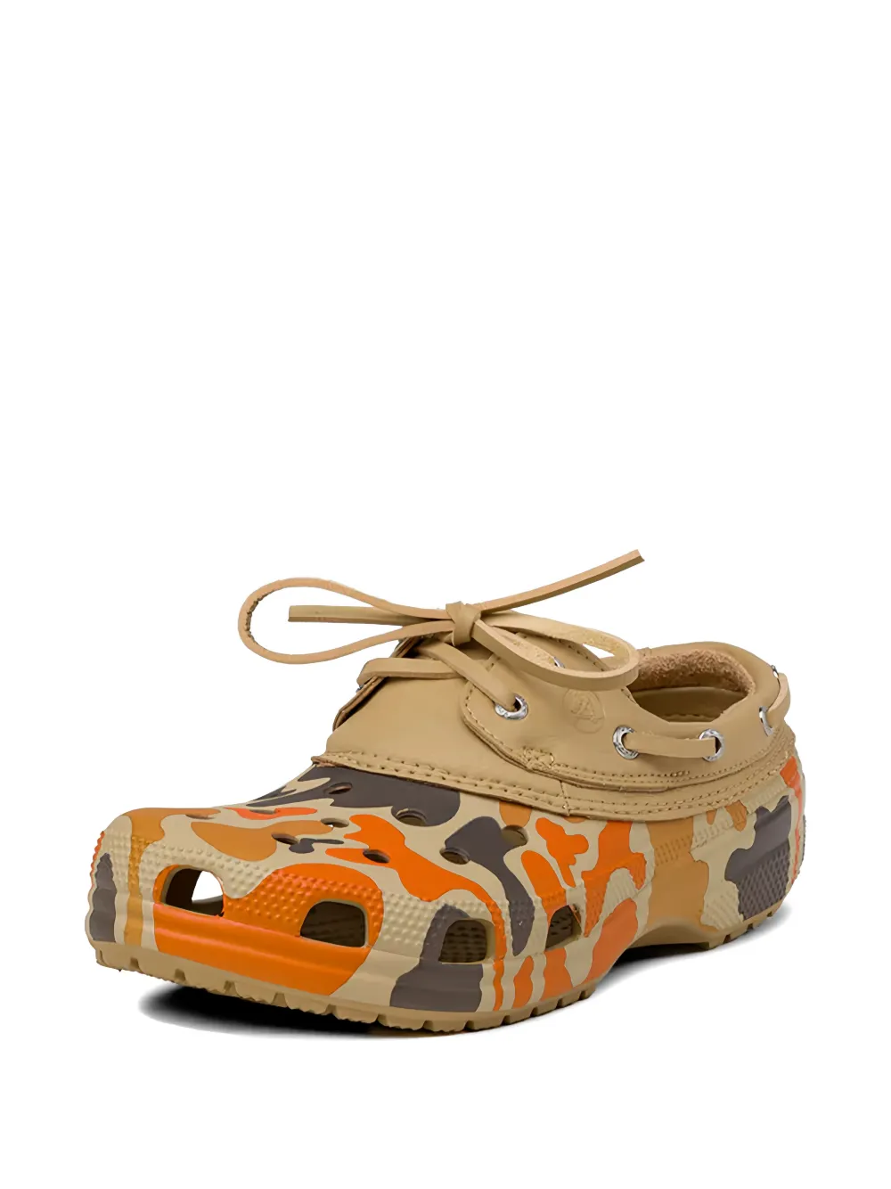 Crocs Klompen met camouflageprint en boot-effect Beige