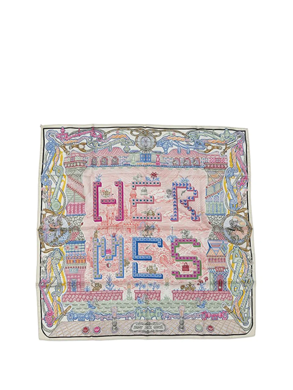 Hermès Pre-Owned 2000-2026 Super Silk Quest Silk Scarf 90 scarves - Marrone