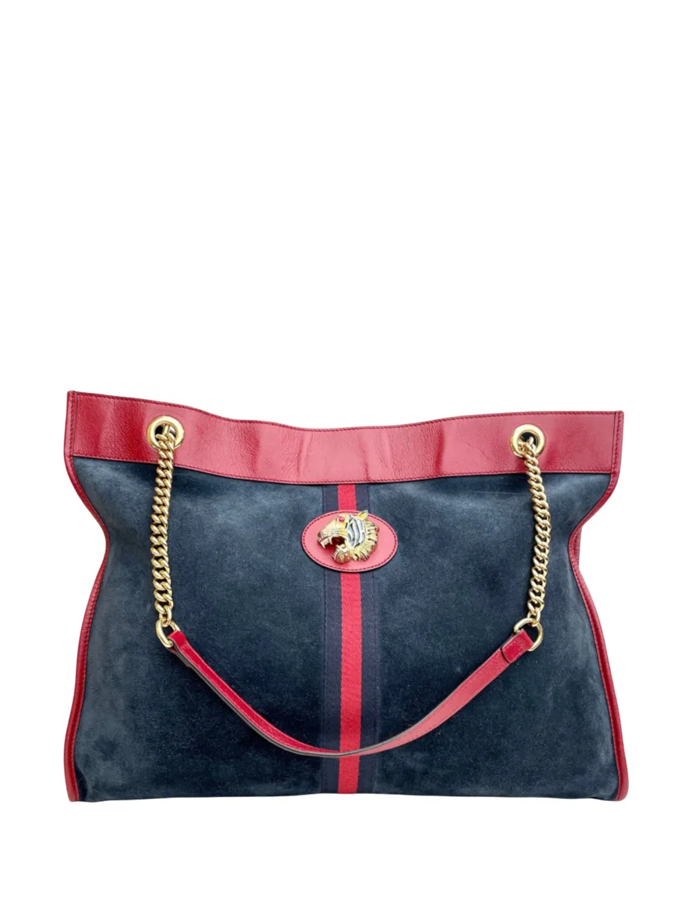 Gucci Pre-Owned 2000-2015 Large Web Suede Rajah tote bag - Blu