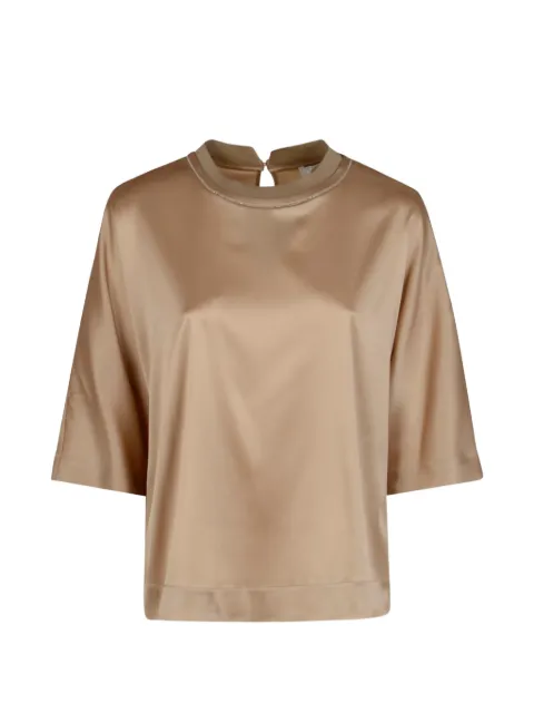 Peserico camisa con mostacillas en el cuello