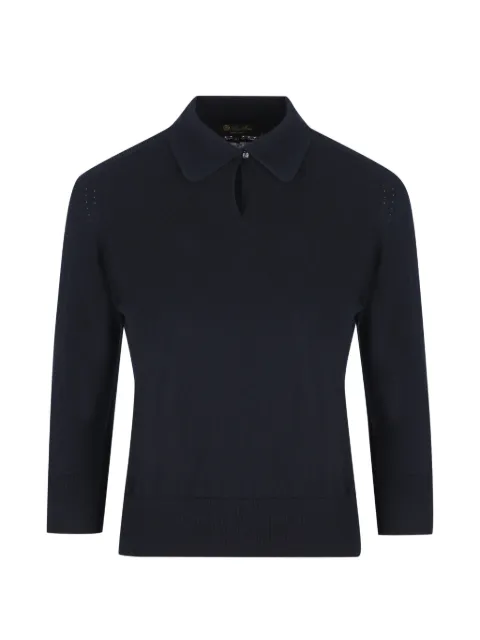 Loro Piana collared polo top
