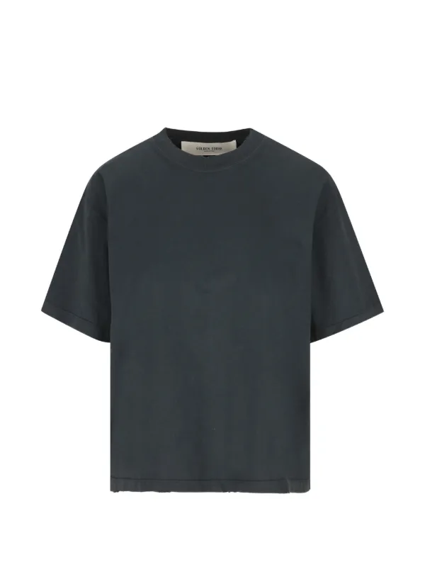 Golden Goose Logo-appliqué Cotton T-shirt in Grey