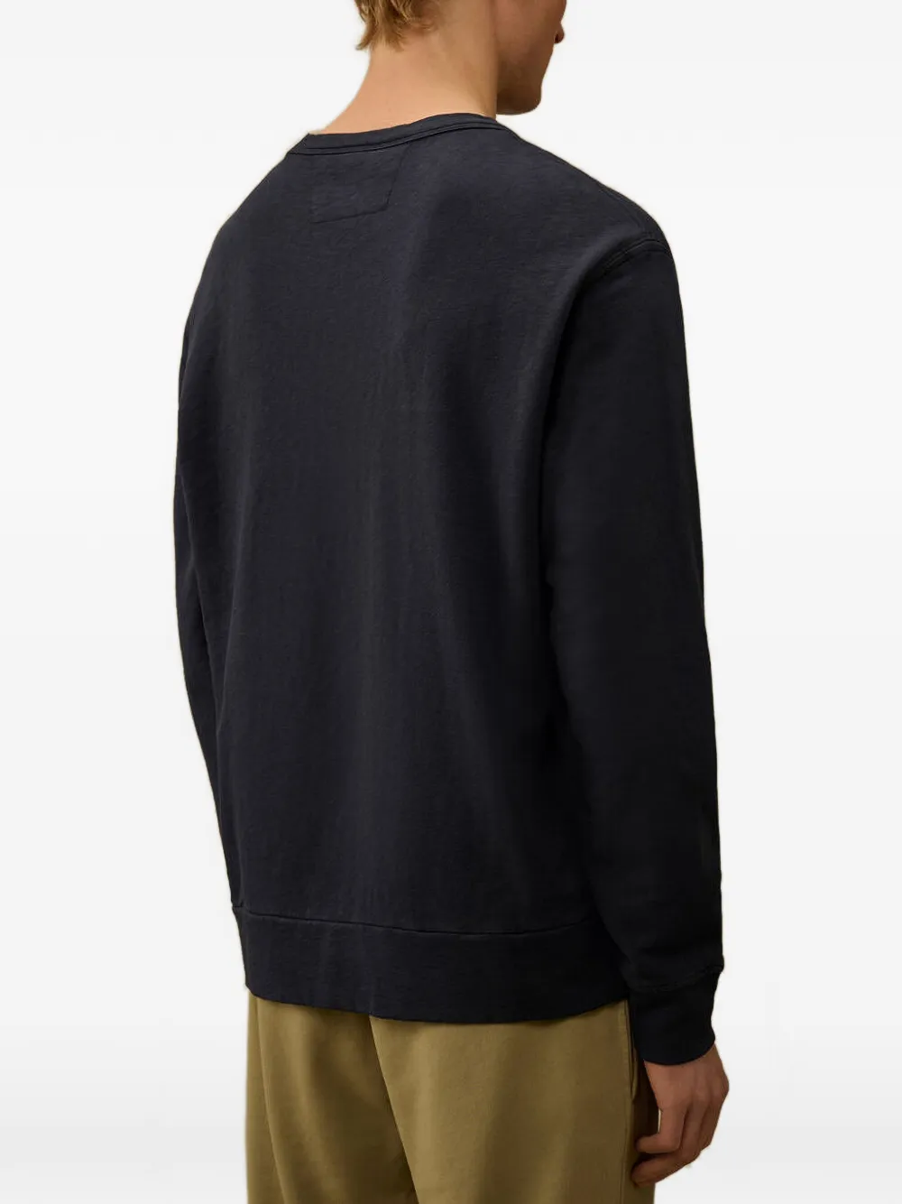 C.P. Company Malfilè-fleece Lens sweater met ronde hals Blauw