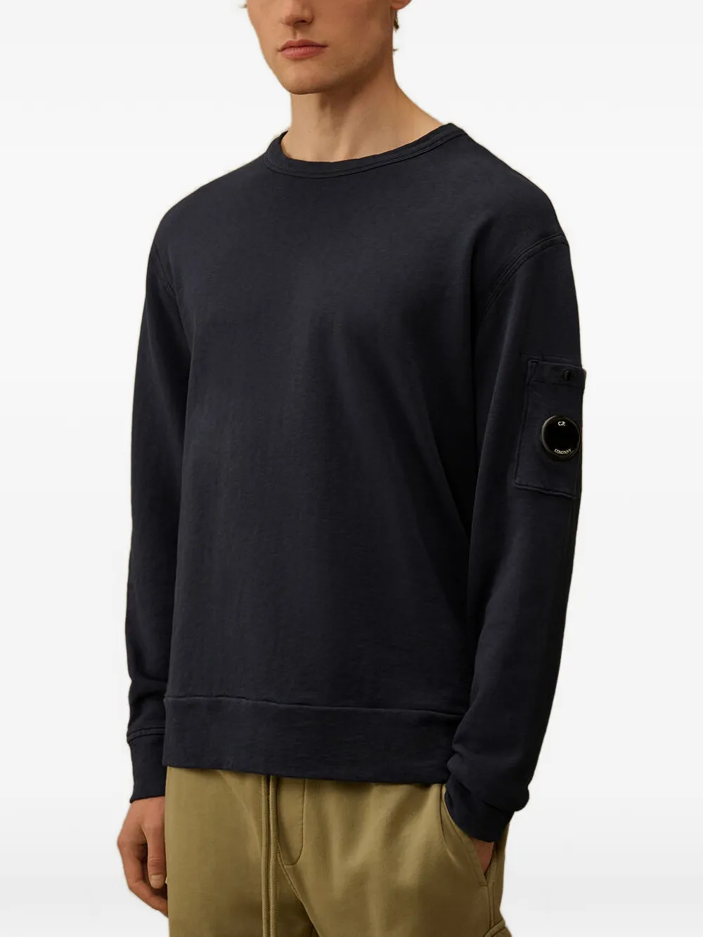 C.P. Company Malfilè-fleece Lens sweater met ronde hals Blauw