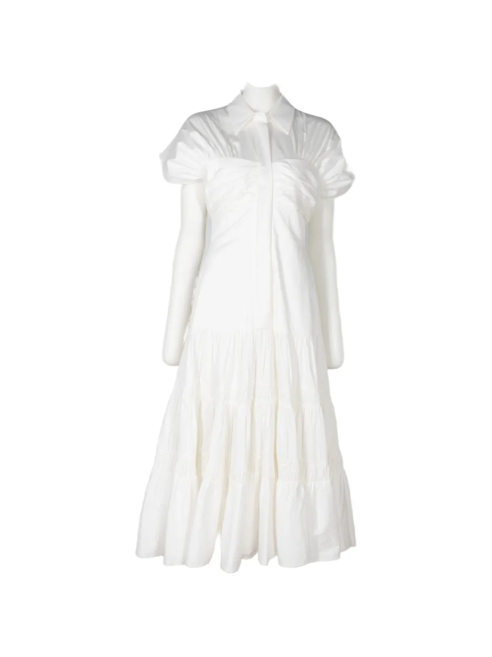 Alexis Carosini short-sleeve midi dress - Bianco