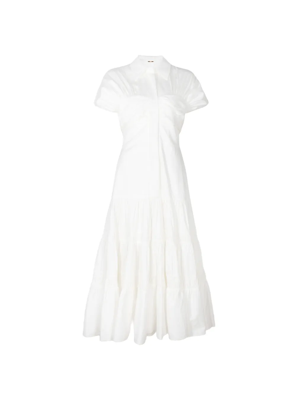 Alexis Carosini short-sleeve midi dress - Bianco