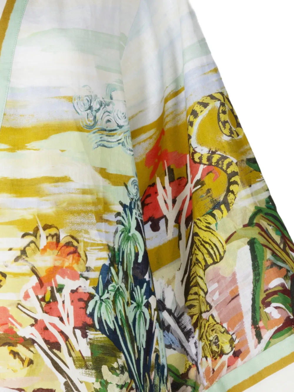 ALEMAIS Jungle Boogie mini-jurk met V-hals en print Beige