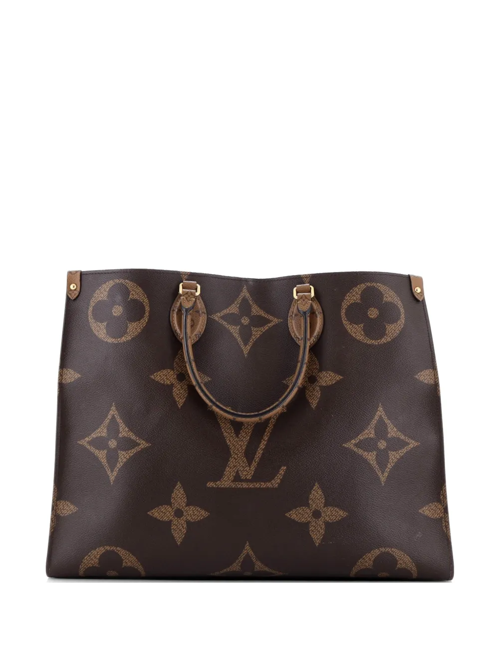 Pre-owned Louis Vuitton Onthego Reverse Monogram Giant Gm Tote Bag In Brown