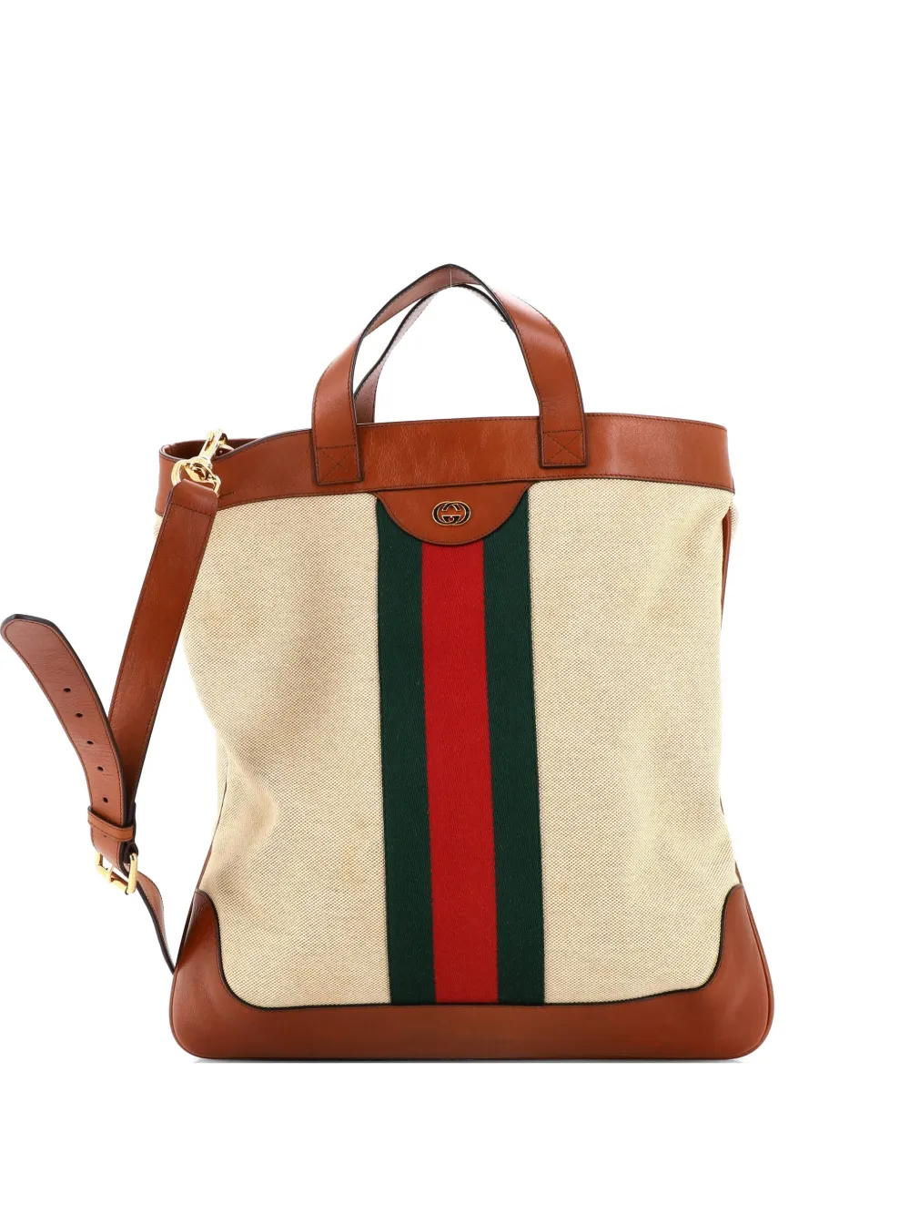 Gucci Pre-Owned Shopping Vintage Web Canvas Large tote bag - Marrone
