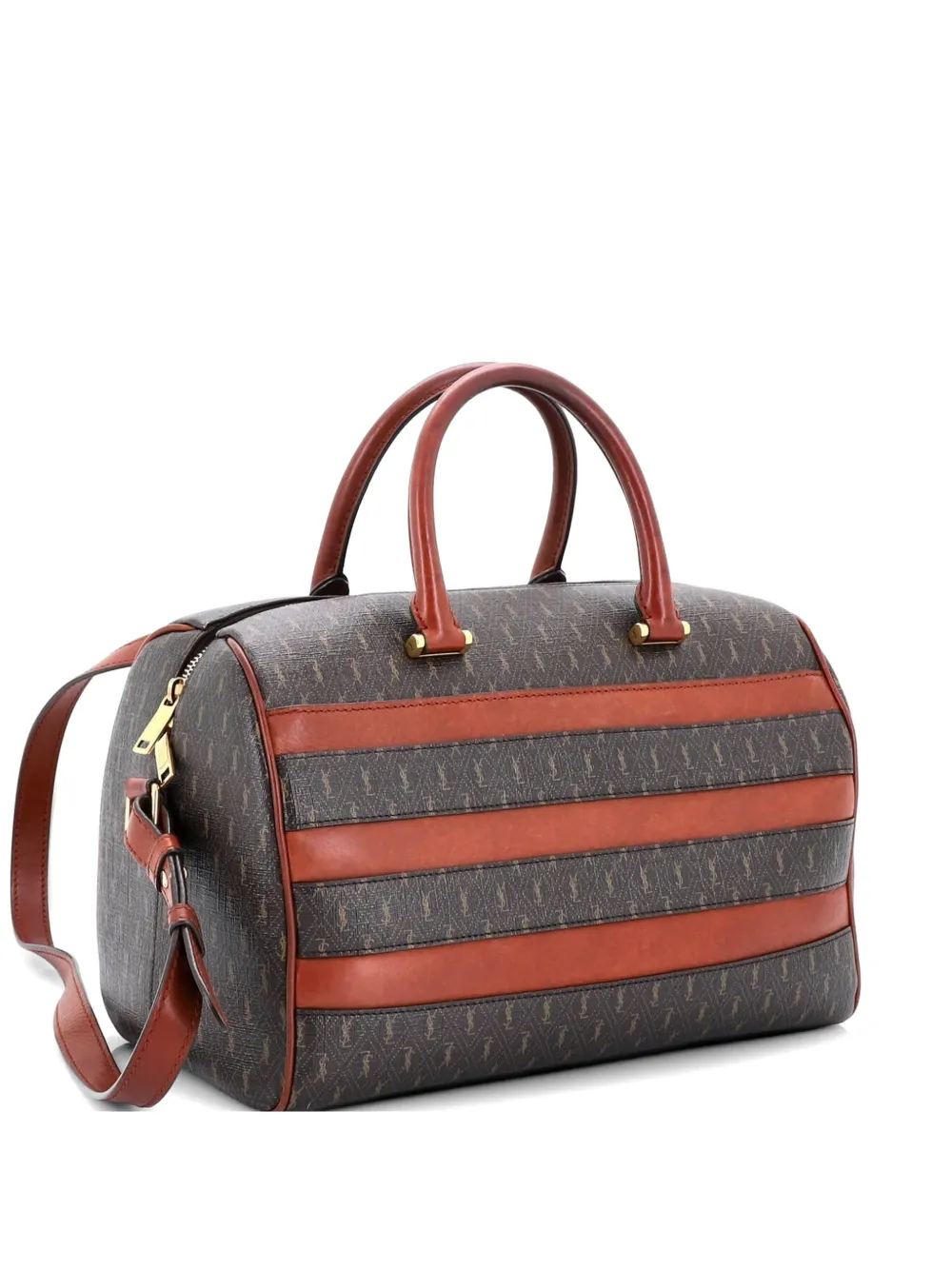 Saint Laurent Pre-Owned Le Monogramme Duffle Bag Monogram All Over Coated Canvas and Leather Medium travel bag - Marrone