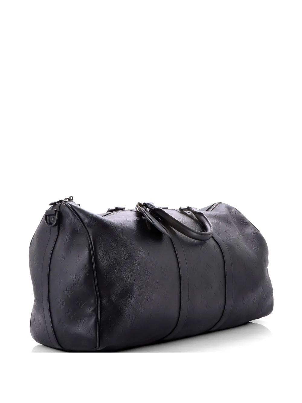 Louis Vuitton Pre-Owned Keepall Bandouliere Bag Monogram Shadow Leather 50 travel bag - Nero