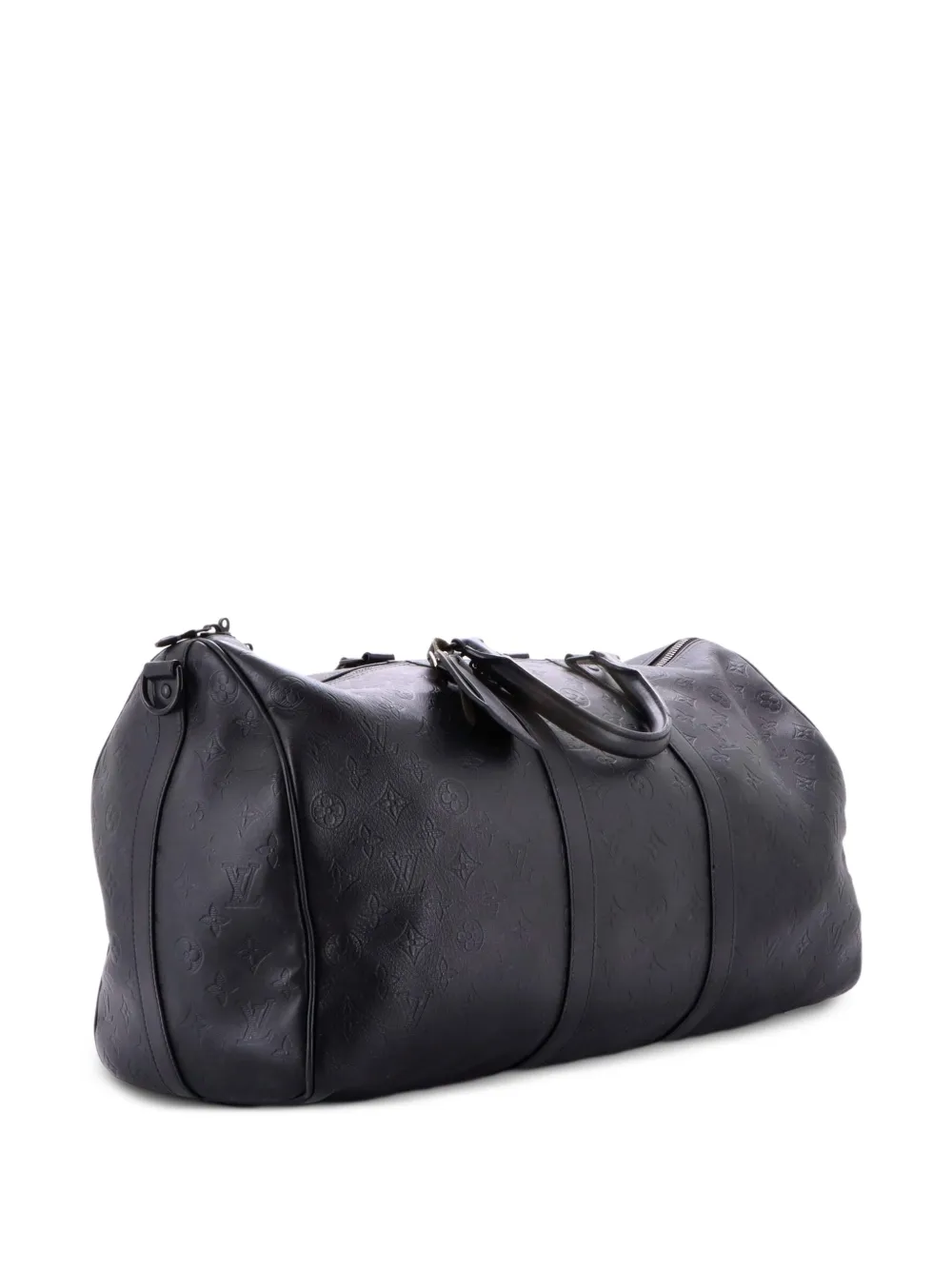 Louis Vuitton Pre-Owned Keepall Bandouliere Bag Monogram Shadow Leather 50 travel bag - Schwarz