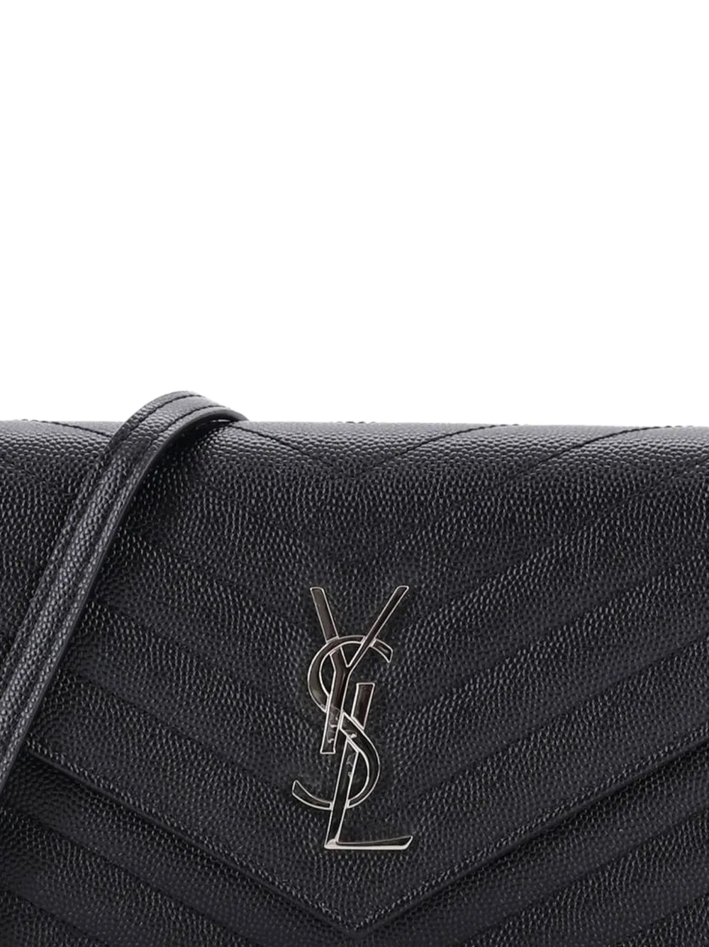 Classic Monogram Wallet On Chain Matelasse Chevron Leather Small Crossbody Bag