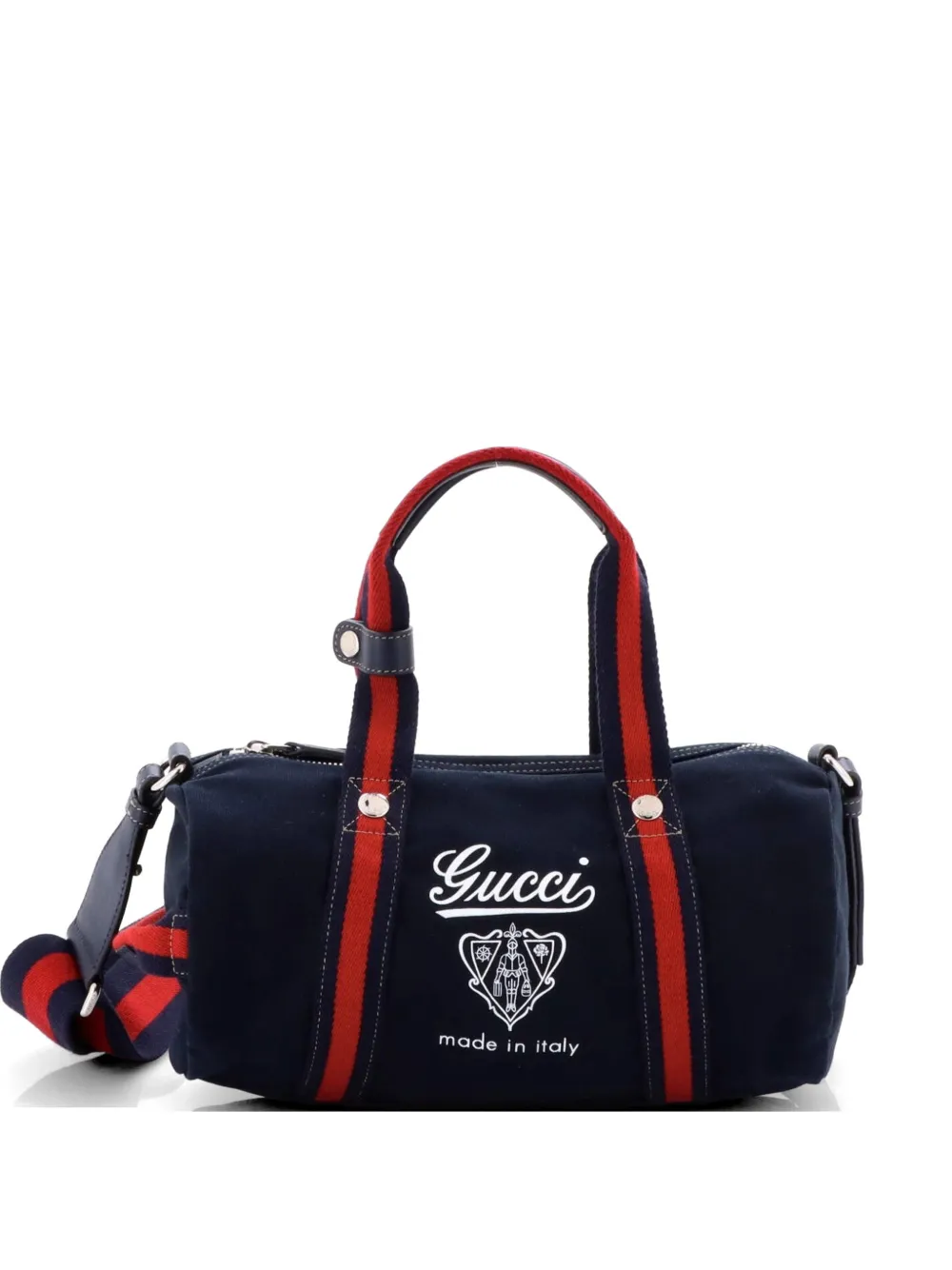 Gucci Pre-Owned Crest Duffle Printed Canvas Small travel bag - Blu
