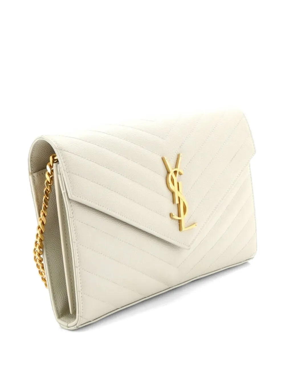 Classic Monogram Wallet On Chain Matelasse Chevron Leather Medium Crossbody Bag