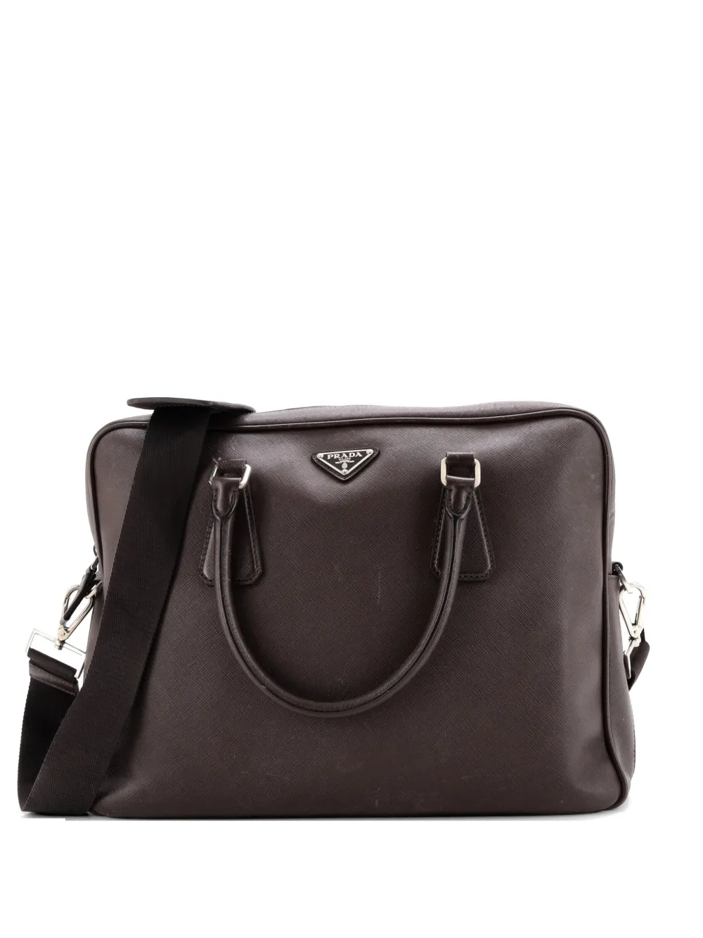 Convertible Zip Around Briefcase Saffiano Leather Medium Business Bag