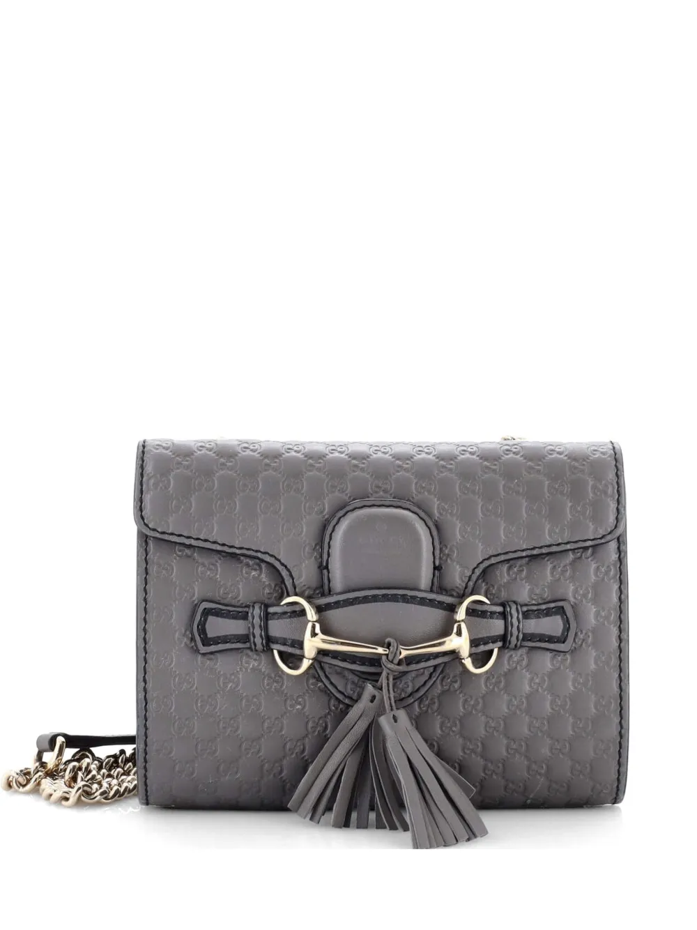 Gucci Pre-Owned Emily Chain Flap Bag Microguccissima Leather Mini shoulder bag - Grigio