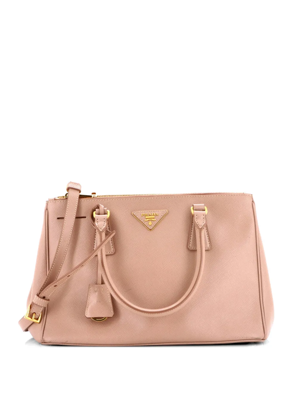 Prada Pre-Owned Double Zip Lux Saffiano Leather Medium tote bag - Toni neutri