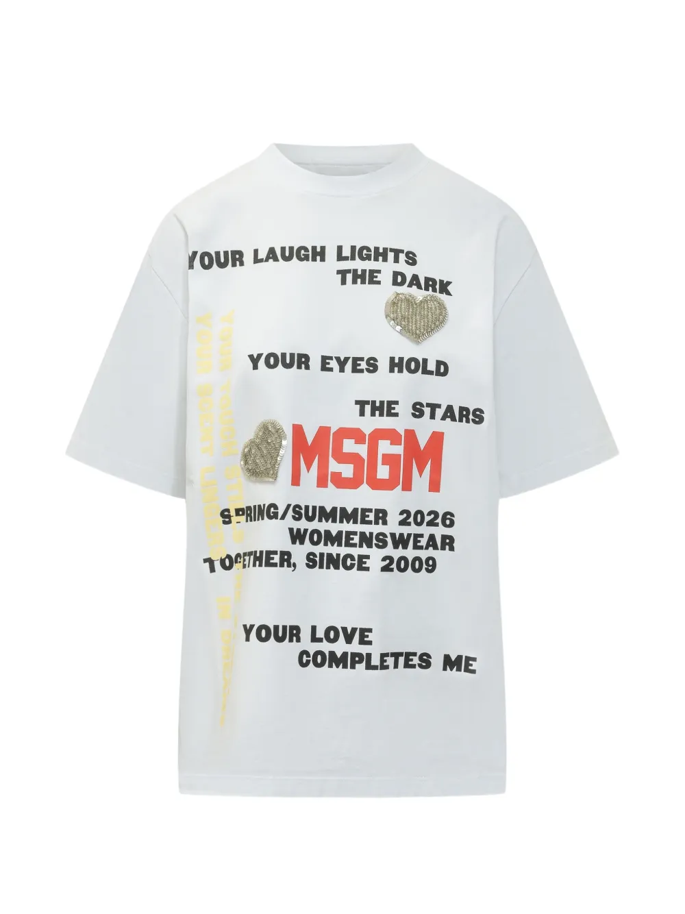MSGM embellished graphic T-shirt - Bianco