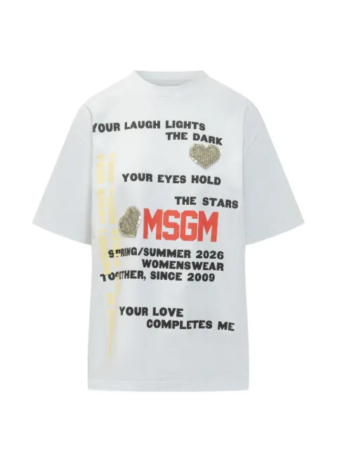 MSGM embellished graphic T-shirt