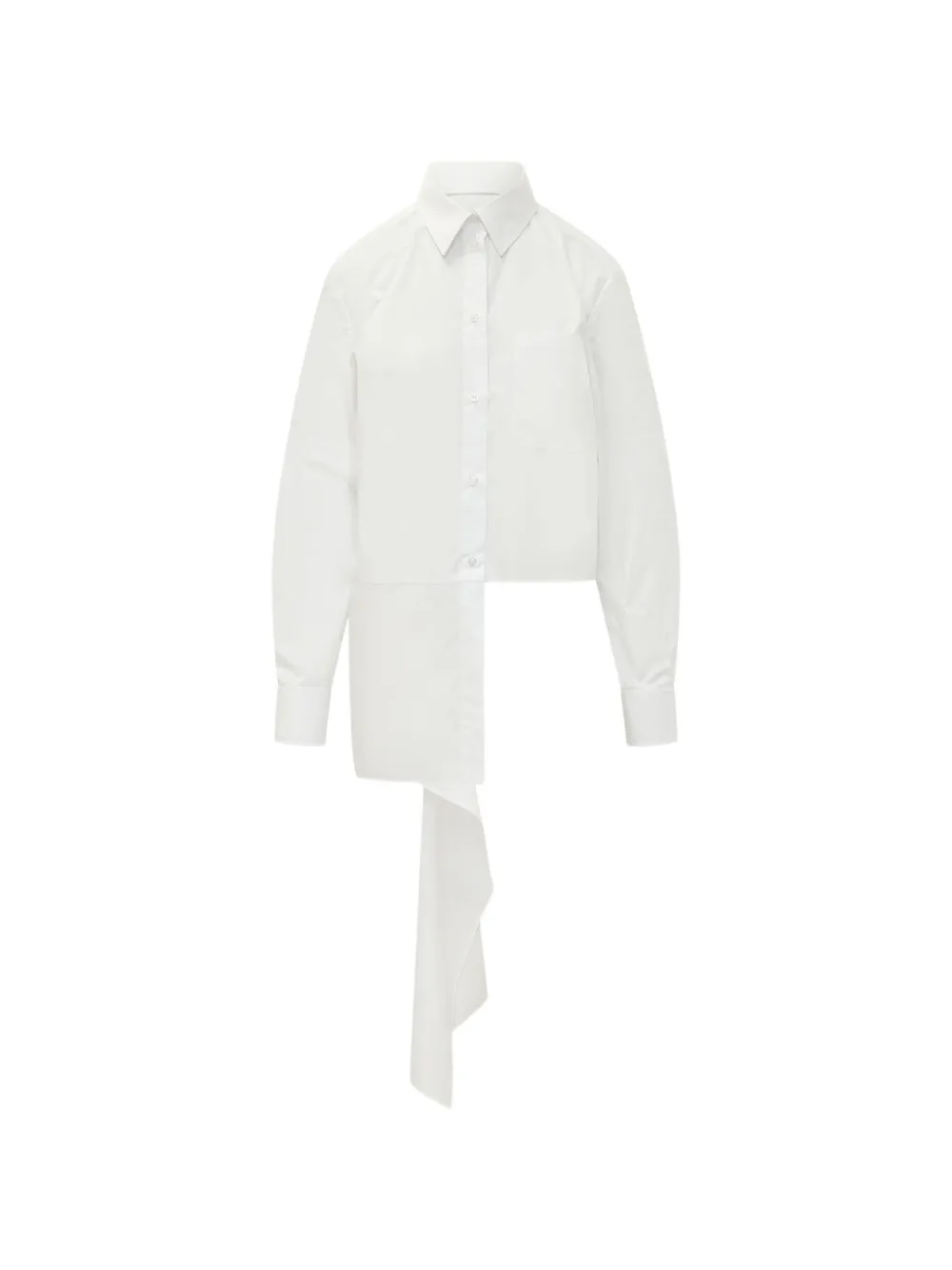MSGM asymmetric-hem draped shirt - Bianco