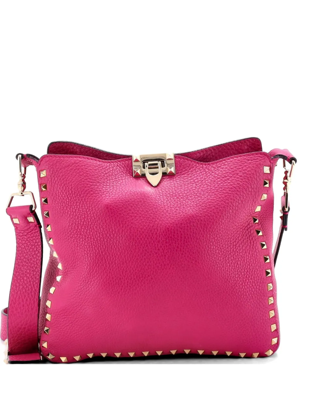 Valentino Garavani Pre-Owned Rockstud Flip Lock Messenger Bag Leather Small crossbody bag - Rosa