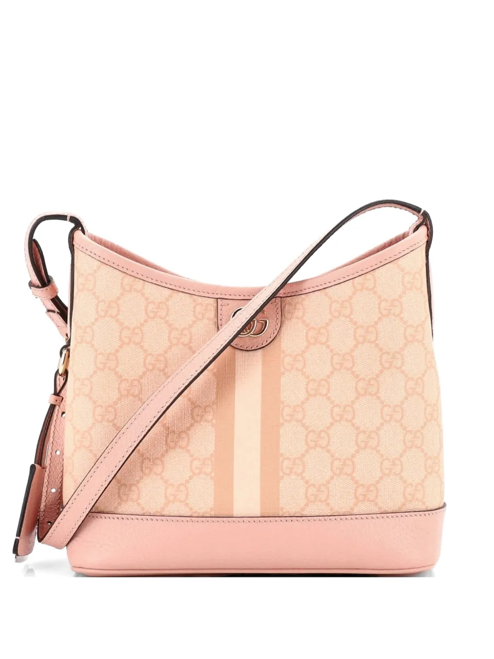 Gucci Pre-Owned Ophidia Open Bucket Bag GG Coated Canvas with Leather Small shoulder bag - Rosa