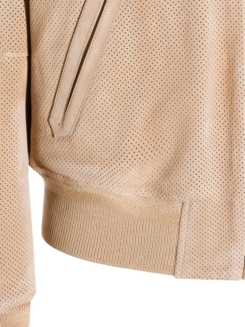 Tom Ford Perforated Bomber Jacket In Neutral
