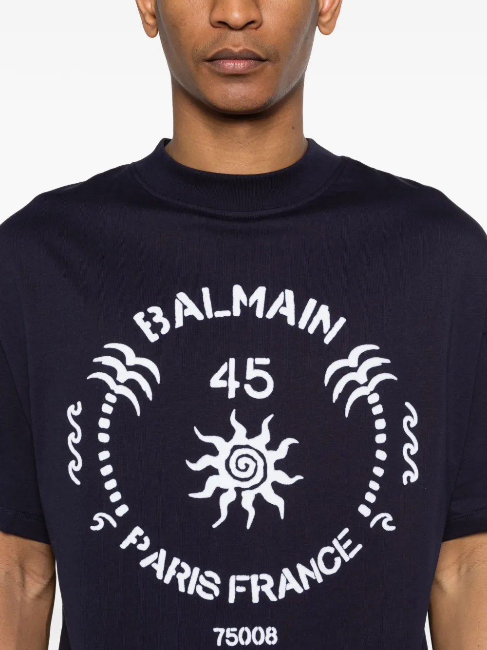 Balmain T-shirt met grafische print Blauw